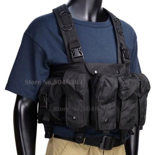 Tactical Camouflage Vest Airsoft Ammo Chest Rig AK 47 Magazine Carrier Combat Military Equipment