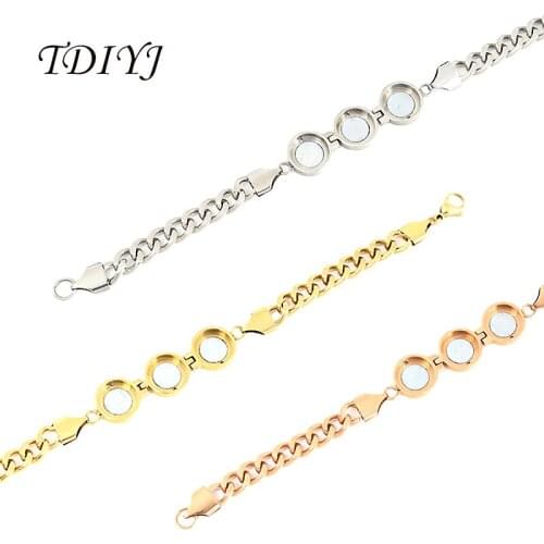TDIYJ 3Pcs My Coin Stainless Steel Cambio Bracelets for 12mm Interchangeable Magnetic Small Coin