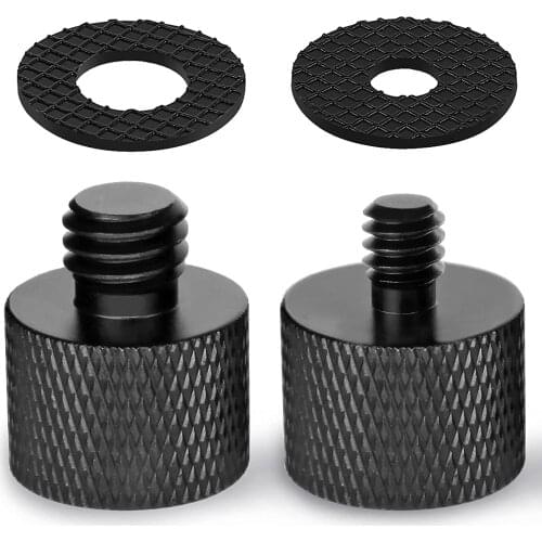Mic Screw Adapter with Rubber Pads, Thread 5/8 to 1/4 Adapter and 5/8 to 3/8 Adapter Set for Microphone Stand to Tripod and Came
