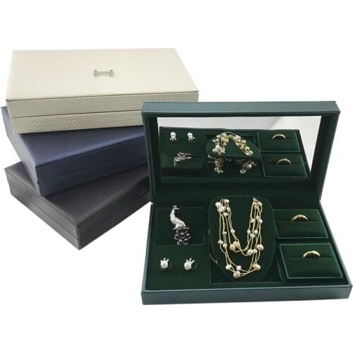 High End Jewelry Case and Package Display Organizer Girls Ring Earring Necklace Jewellery Storage Combination Set Box Customize