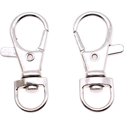10pcs 2 Colors 17x38mm 15x35mm Lobster Clasp Clips Key Hook Keychain Split Key Ring Findings Accessories For Keychains Making