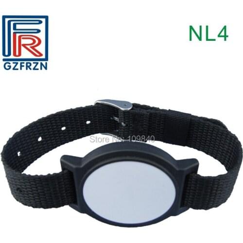 100pcs/lot 125khz TK4100(EM4100) RFID nylon wristband bracelet for E-ticket Amusement Park VIP member