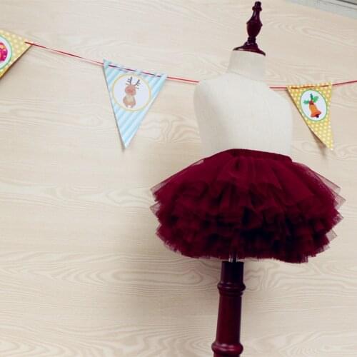 2020 new year Tulle Skirt Baby Girl Skirts Toddler Kids tutu Skirts Cake skirt Fluffy skirt Superior Wine red tutu skirt