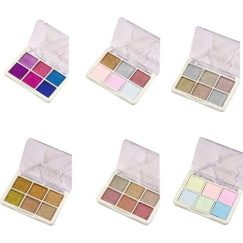 27RC 6 Colors Solid Aurora Nail Powder Manicure Glitter Mirror Pigment Nail Art Decorations
