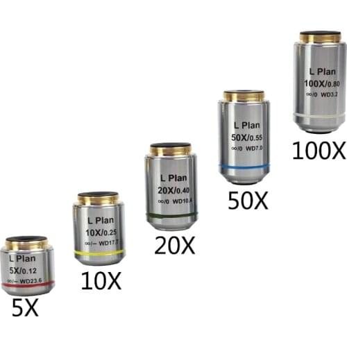 5X 10X 20X 50X 100X Infinity Plan Objective Lens Long Working Distance for Metallurgical Microscope