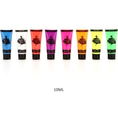 8 Colors Fluorescent Face Body Paint Painting Pigment Makeup Tool Tattoo Drawing