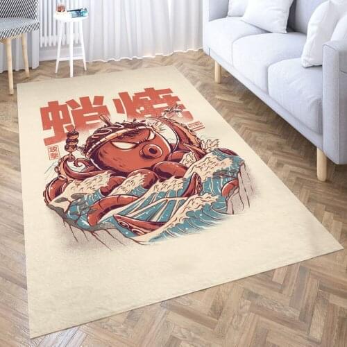 TAKOYAKI ATTACK Carpet for Living Room 3D Anime Cartoon Rug Gamer Teen Room Bedside Lounge Rug Kids Children Floor Mats