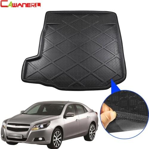 Cawanerl Car Cargo Tray Boot Liner Floor Tail Trunk Mat Mud Kick Carpet Pad For Chevrolet Malibu XL (Double Clutch) 2012-2018