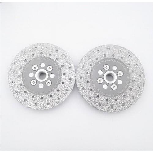 DIATOOL 2pcs 4.5 inch Double Sided Vacuum Brazed Diamond Cutting and Grinding Disc With 5/8-11 Flange Premium Quality