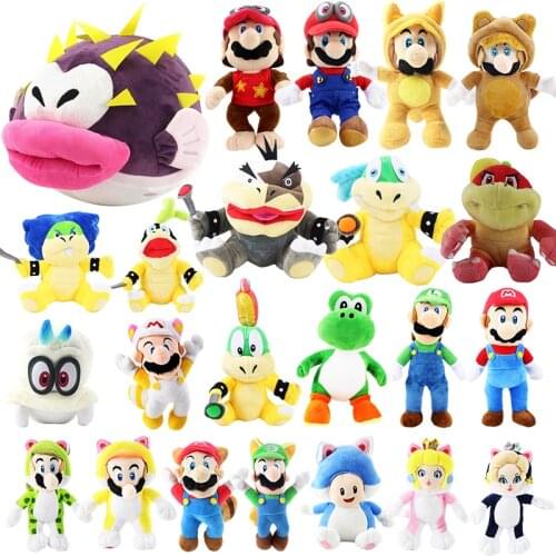 Hot Game Super Mario Plush Toys Koopa Wendy Bowser Larry Ludwig Yoshi Roy Morton Lemmy Cartoon Stuffed Dolls