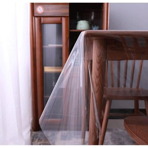 Hot Sale Ultra-thin 0.23mm PVC Transparent Soft Glass Protective Cover Waterproof Kitchen Pattern Oil Table Cloth Table Mat