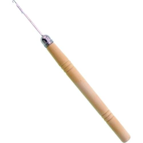 Wooden Handle Small Hook Crochet Needle. Latch Hooking, Pulling Needle