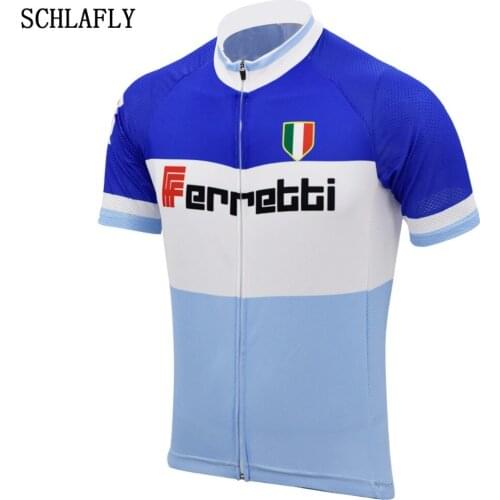 Italy cycling jersey short sleeve summer Spring retro bike wear jersey blue road jersey cycling clothing schlafly