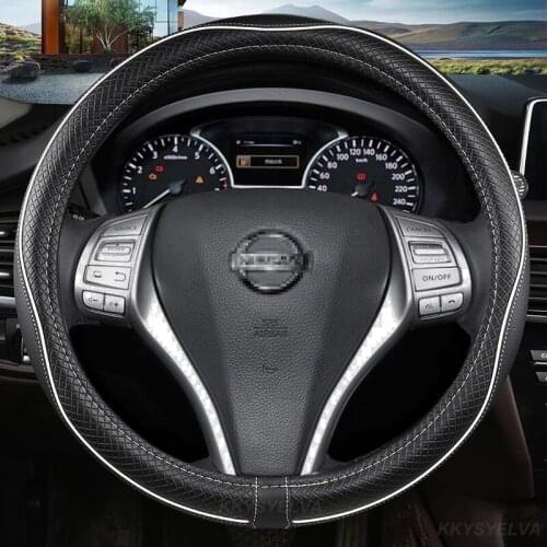 PU Leather Steering Wheel Cover for Nissan Qashqai Juke Primera Versa Almera Terrano Kicks March Murano 350z Terrano NV200