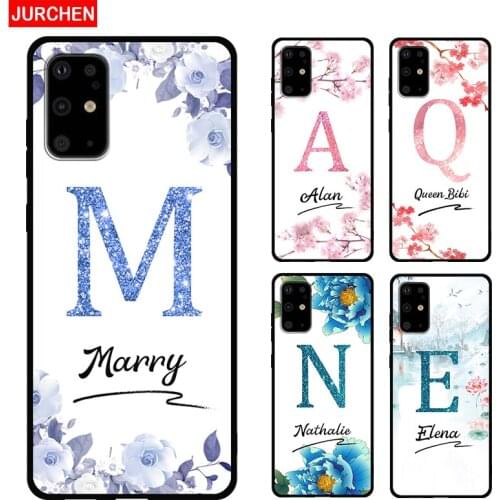 JURCHEN Custom Name Phone Case For Samsung Note 9 8 20 10 Ultra Lite A6 A8 A9 S Plus J2 Pro A31S A21S A01 Core M80S Text Cover