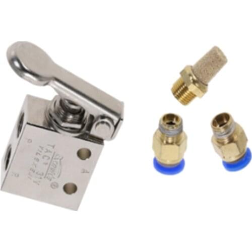 Mechanical Valve TAC2-31P 1/8" Thread 2 Position 3 Way Spring Return Lever Air Pneumatic switch Valve Fittings
