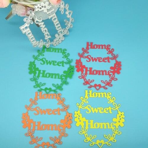 Flower basket lace metal cutting mold with Home Sweet phrase Scrapbook photo album decoration DIY handmade art
