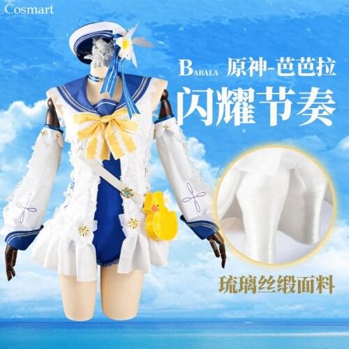 [Mid. June Srock] Genshin Impact Barbara Shining Concerto Swimsuit Swimwear Cosplay Costume Halloween Carnival Dailydress