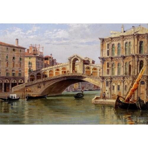 Customized Embroidery The Rialto Bridge Cross Stitch Pattern pdf Format with 100% Cotton Flosses & Free Shipping for Home Decor