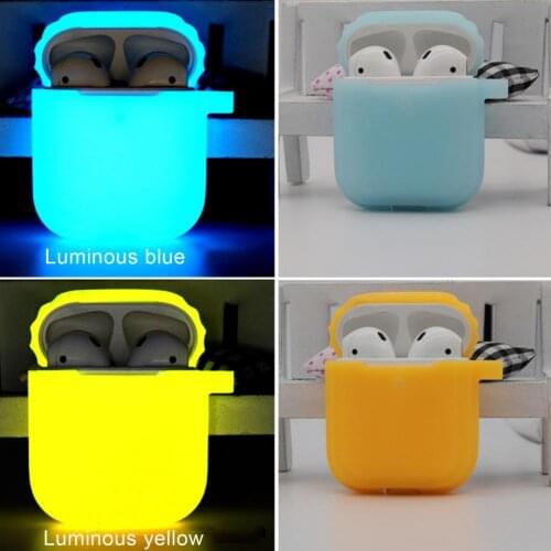New Luminous Washable Silicone Earphone Case Protective Cover Bluetooth Headset Protective Sleeve For AirPods 1/2