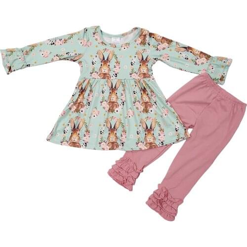 Easter rabbit print and lovely icing Pants for girls boutique clothing