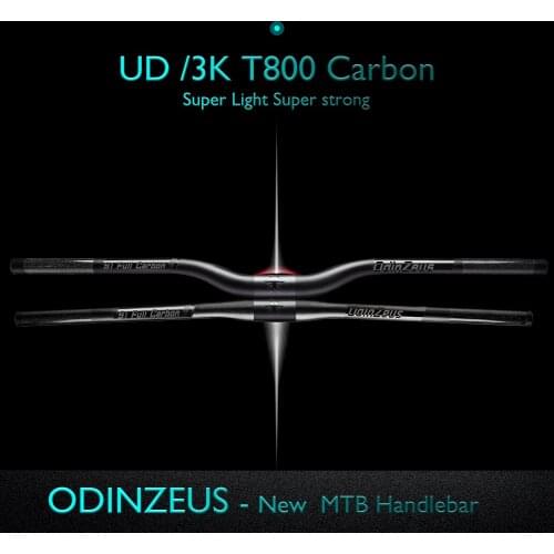 ODINZEUS Full Carbon Bicycle MTB Handleba Mountain Bike handlebar/Flat/Rise Clamp 31.8mm660-740mm back sweep 6/15