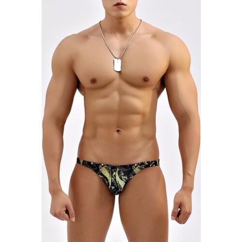 SD217 New 2021 fish printed swimsuits man sexy low waist swim briefs men swimwear bikinis hot men swimsuit swim trunk small size
