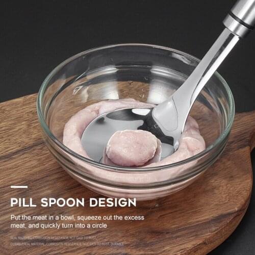 Meatball Spoon Stainless Steel Meatball Scoop Ball Maker Non-Stick Meatball Maker Meat Baller With Long Handle Kitchen Tools