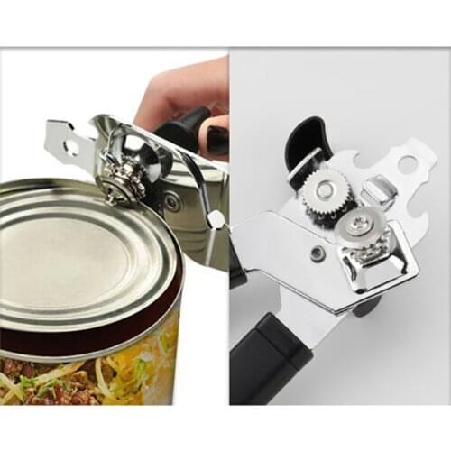 Heavy Duty Iron Tin Can Opener Cutter Manual Opener Tool Multi functional New Black Comfort Handle Grip