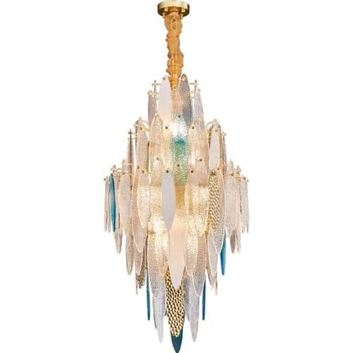 Art Deco LED Postmodern Glass Iron Chandelier Lighting Lustre Suspension Luminaire Lampen For Dinning Room