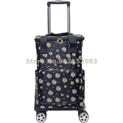 Universal Wheel Trolley Car Home Ultra-light Shopping Cart Net Celebrity Elderly Grocery Shopping Cart Foldable Hand Push Small