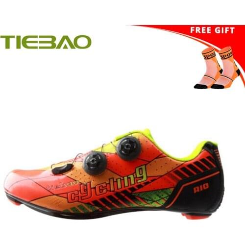 Tiebao Cycling Shoes Carbon Women Men Ultra-light Breathable Self-locking Bicycle Sneakers Athletic Superstar Racing Bike Shoes