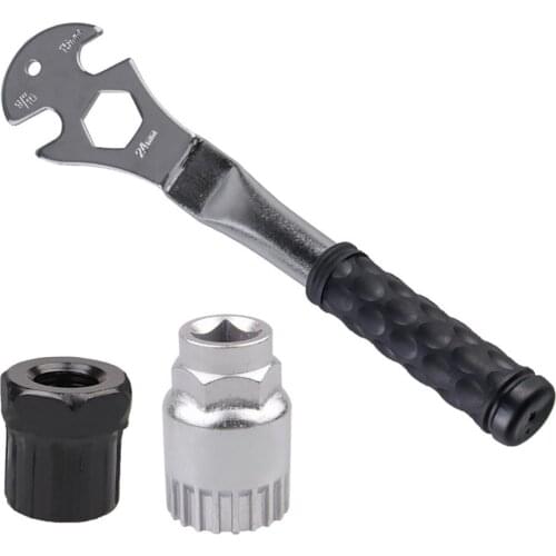 28CM Bike Pedal Wrench 3 In 1 Multifunctional Heavy-Duty Spanner Bicycle Wrench Cycling Repair Tool With Long Hand