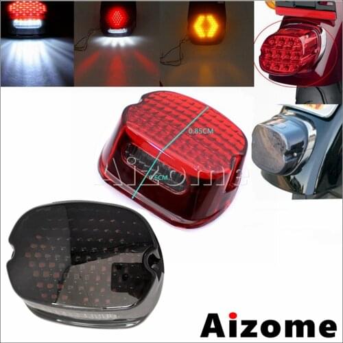 Red/Smoke Lens Motorcycle Rear Light LED Integrated Taillight Running Brake Stop Tail Lamp for Harley Dyna Softail Sportster XL