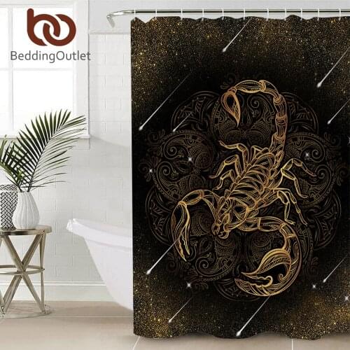 BeddingOutlet Scorpion Shower Curtain Meteor Scorpio Constellation Waterproof Boho Bath Curtain Vintage With Hooks salle de bain