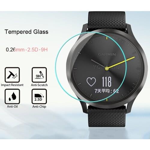 For Garmin Vivomove HR Tempered Glass Screen Protector 9H 2.5D Smart Watch Anti Scratch Film for Garmin Vivo Move HR