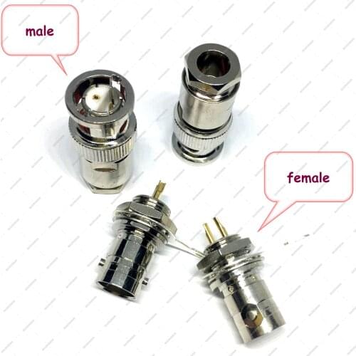 1 PCS BNC connector Twin Twinax BNC male plug OR female jack nut bulkhead solder RG59 RG-108A double pin connector MAXRUINOR