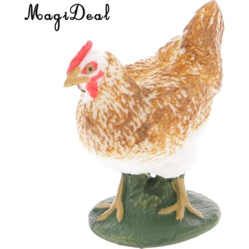 MagiDeal 1Pc Realistic Hen Chicken Farm Yard Animal Figurine Model Action Figure Kids Children Toy