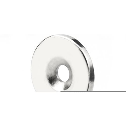 100pcs Super Strong Round Neodymium Countersunk Ring Magnets 25mm x 3mm Hole: 5.2mm N50 Neodymium Magnet Free Shipping