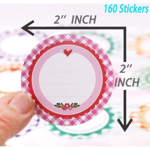 2inch Waterproof Round Labels Stickers Kitchen Jars Organizer Labels Sticker Colorful Papers Sticker Vintage Stationary Stickers