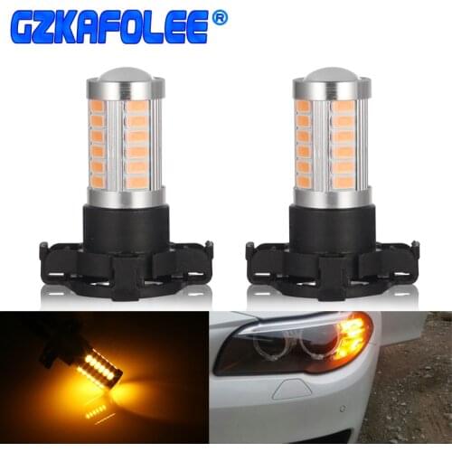 2pcs PY24W PGU20-4 Auto Bulb 3W LED Bulb Car Lamp White/yellow for turn signal/corner/blinker indicator light/sidelight/DRL
