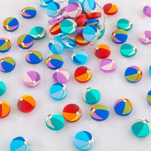 Kovict 50Pcs Round Shape Silicone Beads 22mm BPA-Free Baby Teeth Care Teething Ring Pacifier Chain Accessories Molar Toys