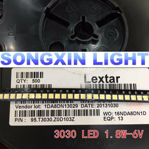 500pcs Lextar LED Backlight High Power LED 1.8W 3030 6V Cool white 150-187LM PT30W45 V1 TV Application 3030 smd led diode