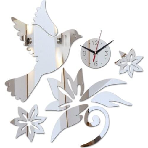 2019 Rushed Acrylic Mirror Wall Clock 3d Stickers Quartz Watch Living Room Needle Modern Antique Style Reloj De Pared Horloge