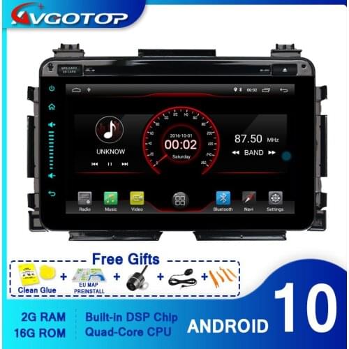 AVGOTOP Android 10 WINCE Bluetooth GPS Car Radio DVD Player for HONDA VEZEL 2G 16G MP3 MP4 Wifi Vehicle Multimedia