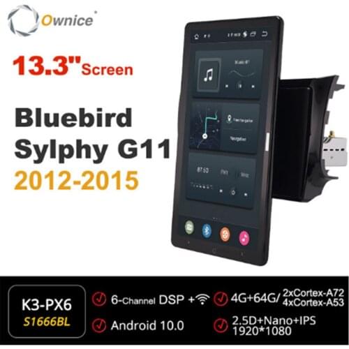 Ownice 1080P Android 10.0 Car Radio ForNissan Bluebird Sylphy G11 2012 - 2015 Video Multimedia head Unit 13.3" IPS Rotatable