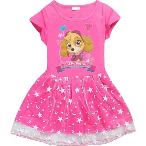 PAW PATROL Girl Dress BabyRed White Party Princess Dress For Baby Newborn Clothes kids dresses for girls Pattern