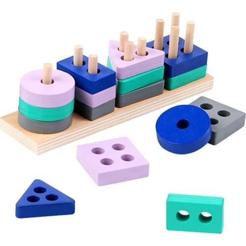 16 Piece Preschool Shape Color Recognition Geometric Sorting