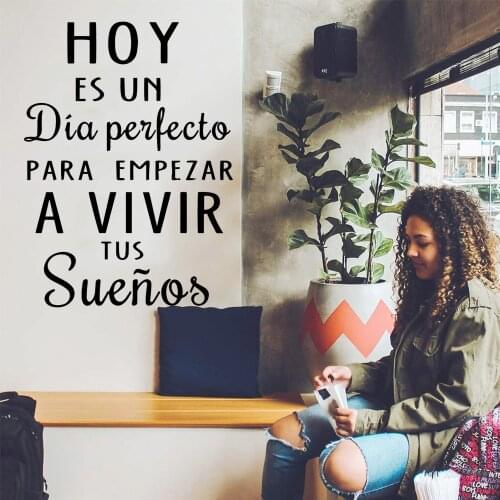 Creative spanish sentences Wall Sticker For Living Room Decor Art Decals Decor Stickers chamber Mural adesivo de parede