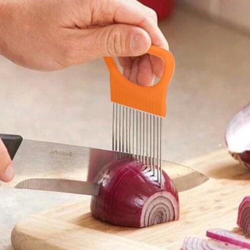 Kitchen Gadgets Onion Slicer Tomato Vegetables Safe Fork Vegetables Slicing Cutting Tools Kitchen Accessories Fruits Cutter